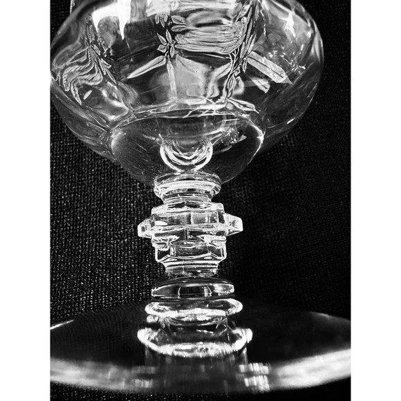 Set of 6 Tiffin-Franciscan Iced Tea Goblets Rose Etching TIF13 15088 Stem 5.25in - Picture 4 of 13